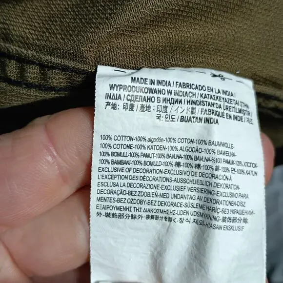 Vans Jacket Men XL Camo Canvas Military Field Button Front Woodland Utility Coat - Picture 9 of 9